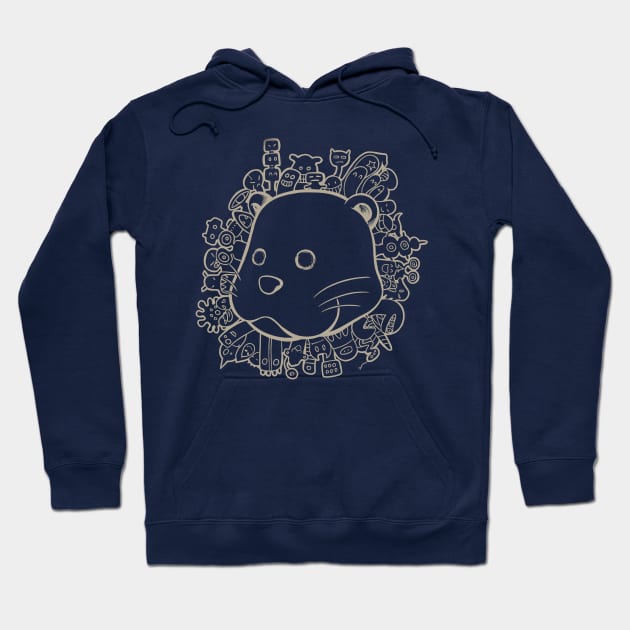 Otter Doodle Brown Line art Hoodie by DikaOtter